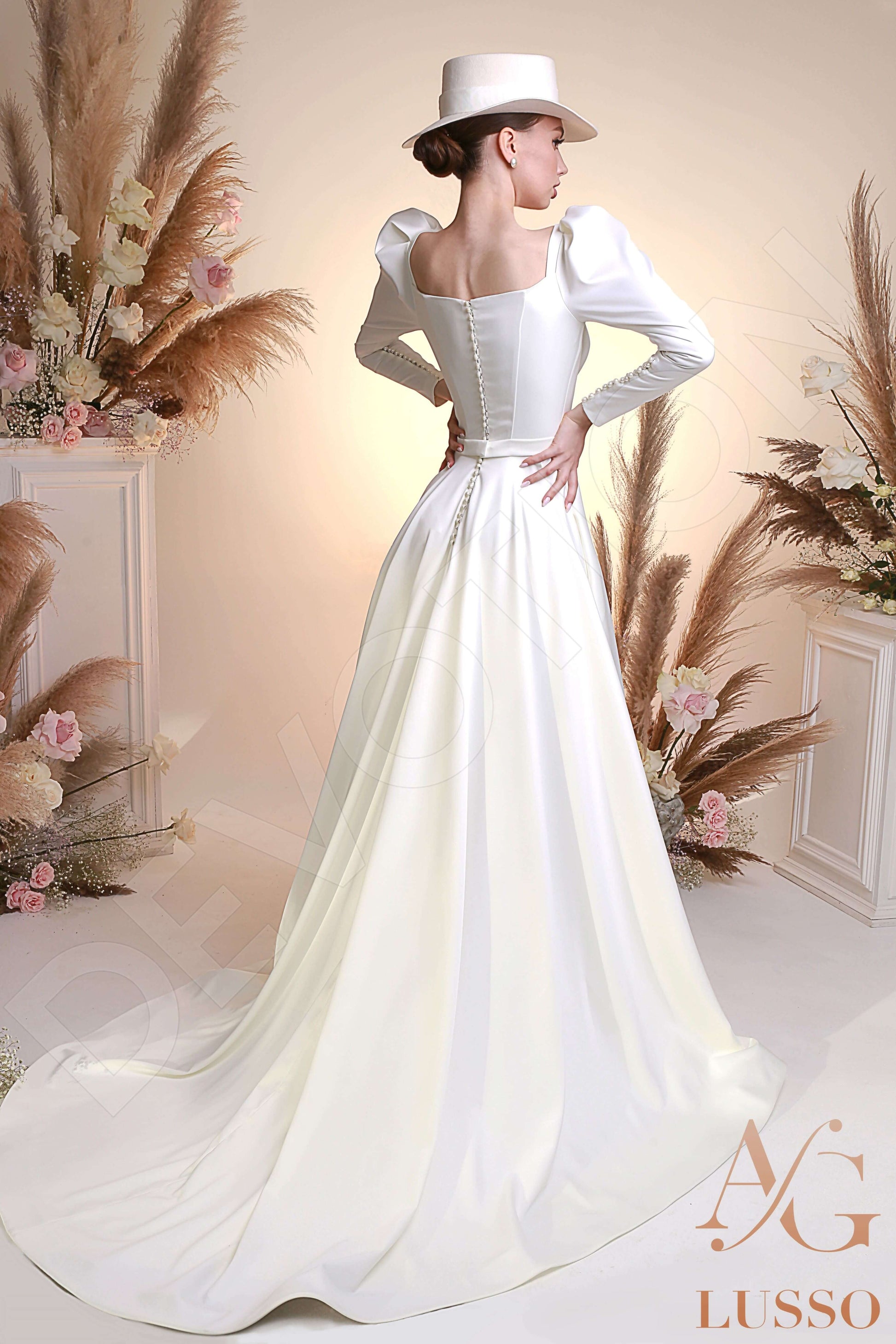 Madisyn A-line V-neck Lightivory Wedding dress