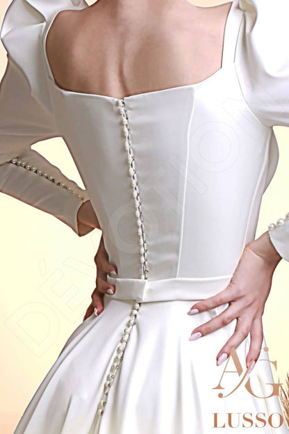 Madisyn Full back A-line Long sleeve Wedding Dress 6