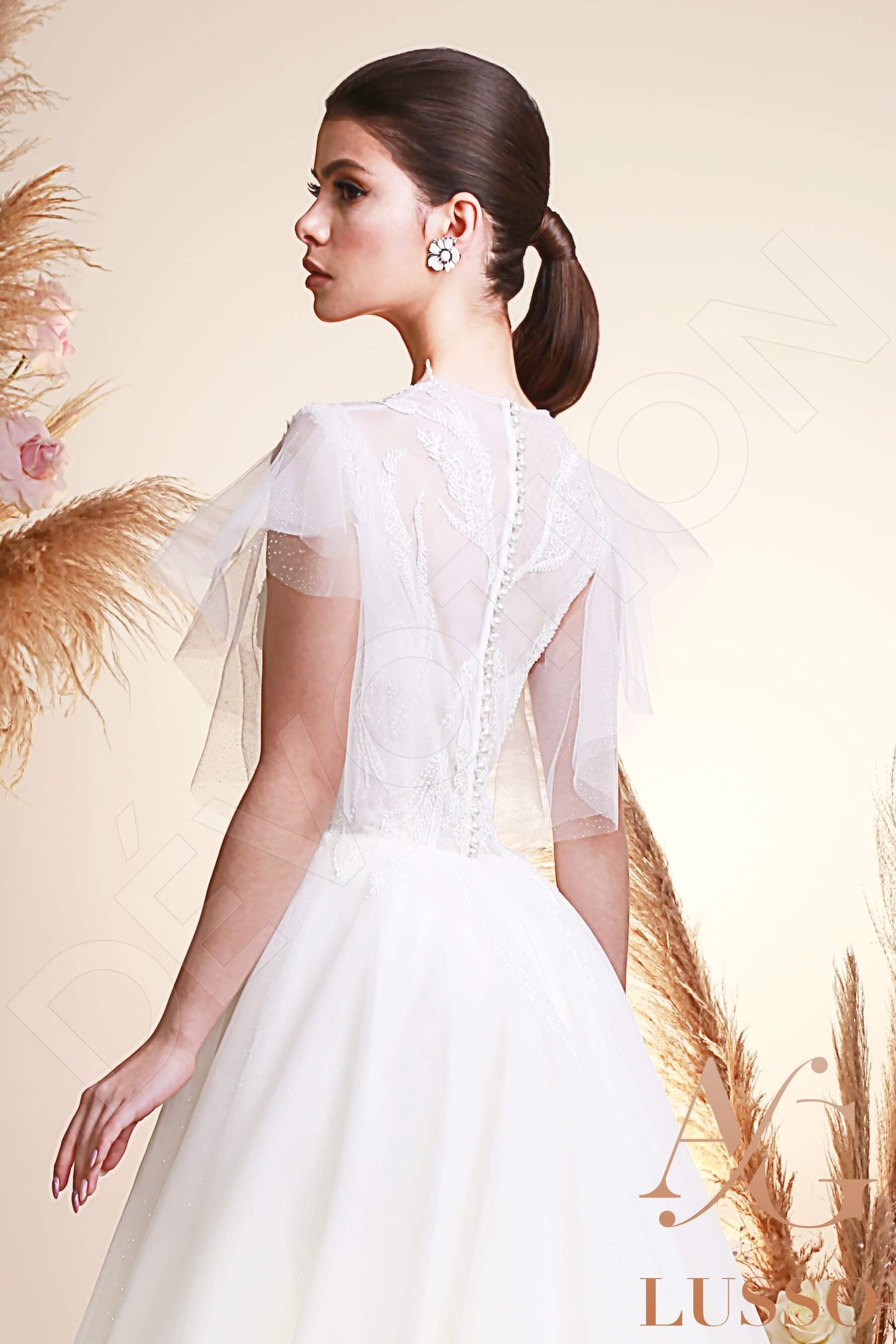 Marlowe A-line V-neck Ivory Wedding dress