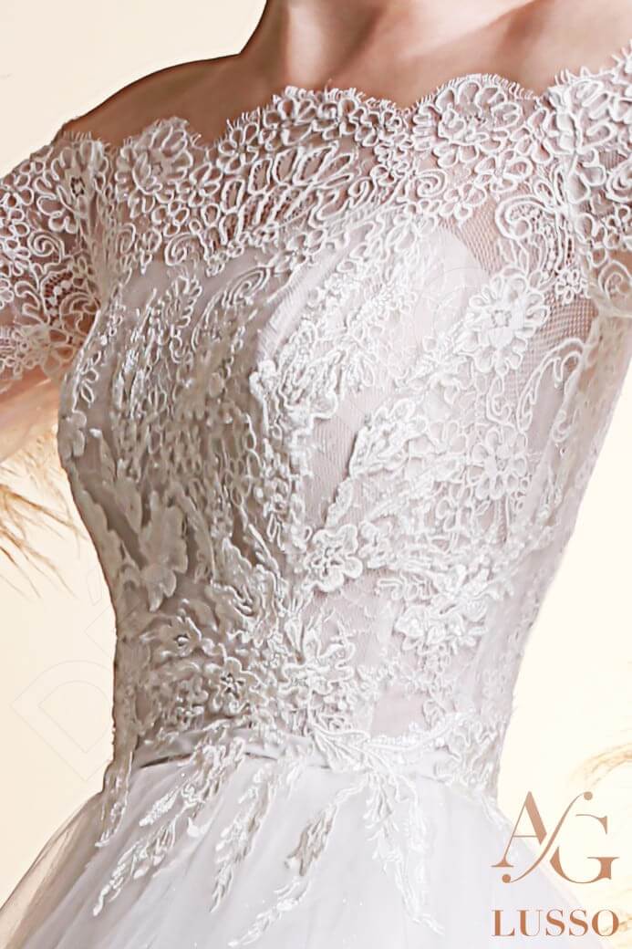 Molinia Open back A-line Long sleeve Wedding Dress 4