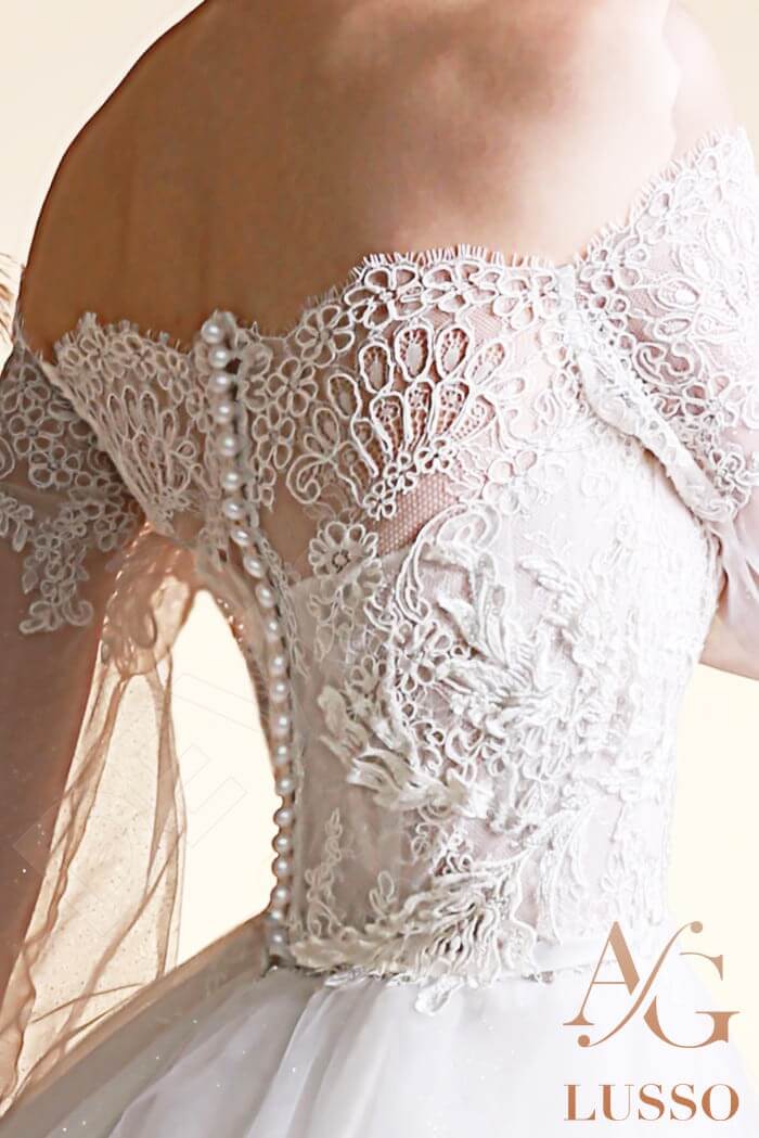 Molinia Open back A-line Long sleeve Wedding Dress 7