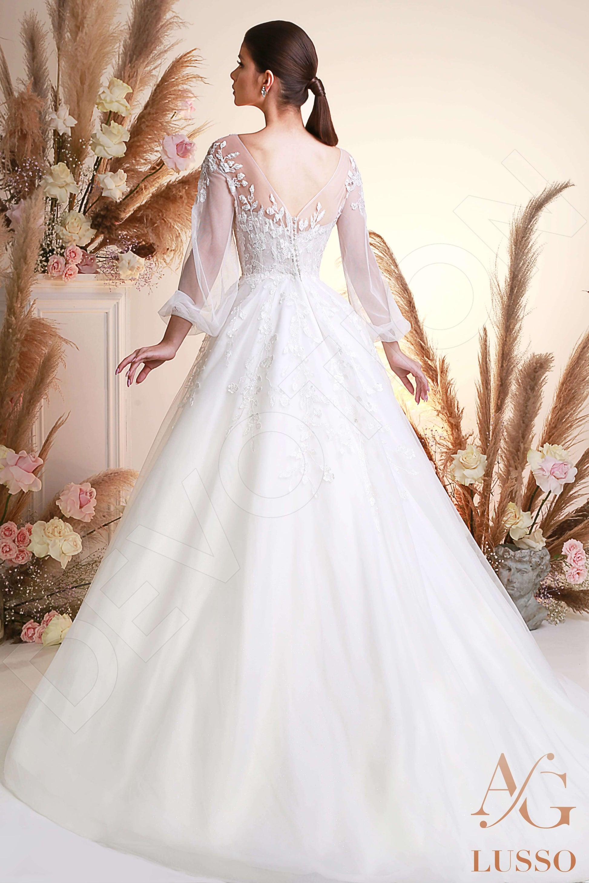 Suri A-line Jewel Ivory Wedding dress