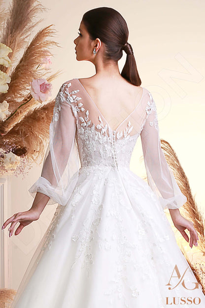 Suri Open back A-line Long sleeve Wedding Dress 3