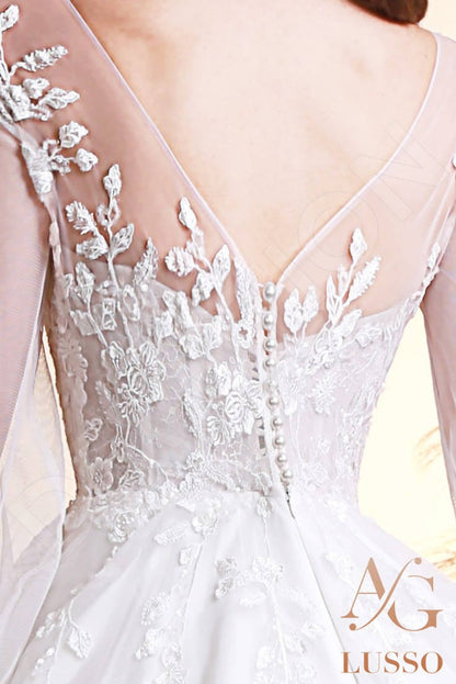 Suri Open back A-line Long sleeve Wedding Dress 5
