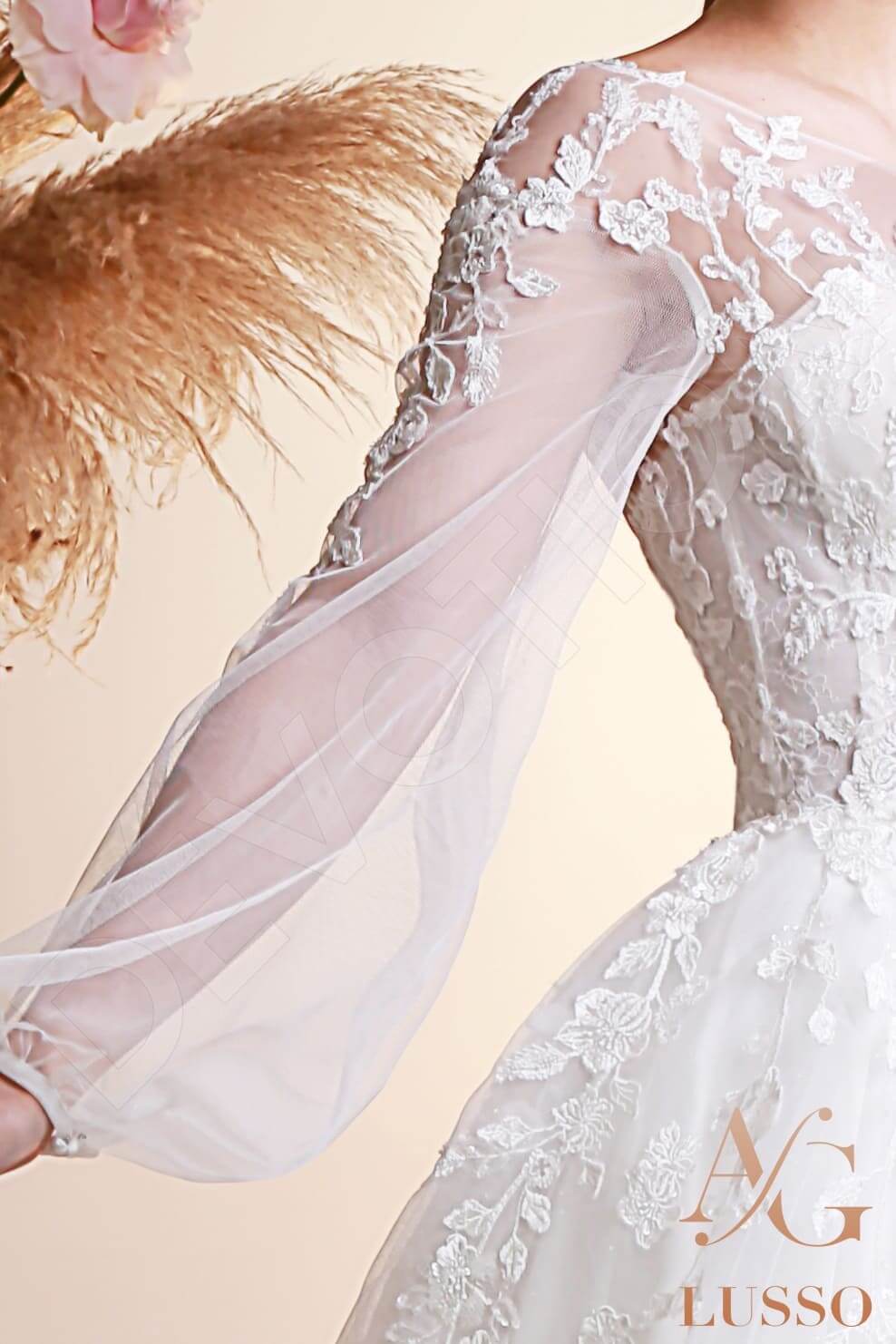 Suri Open back A-line Long sleeve Wedding Dress 7