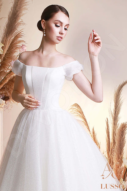 Saida Open back Princess/Ball Gown Short/ Cap sleeve Wedding Dress 2