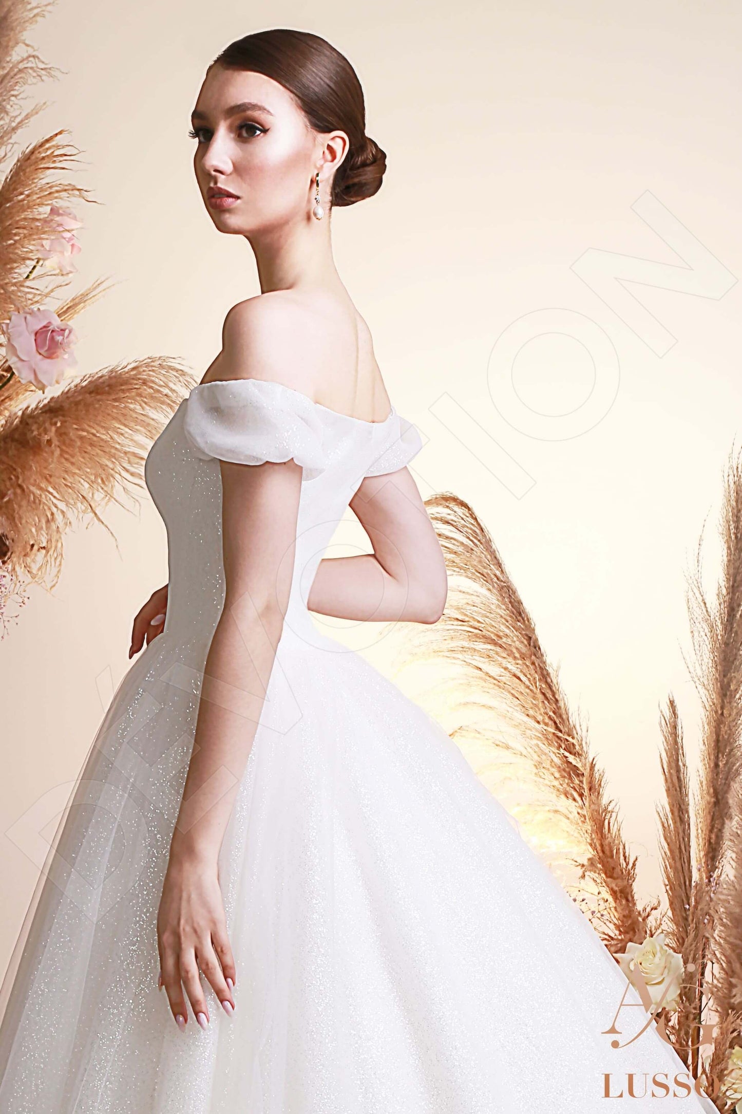 Saida Open back Princess/Ball Gown Short/ Cap sleeve Wedding Dress 3