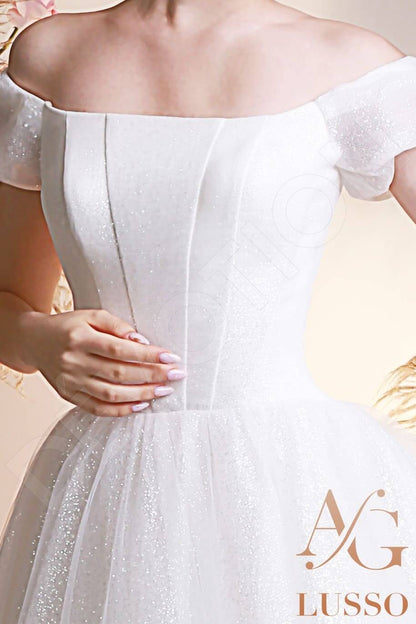 Saida Open back Princess/Ball Gown Short/ Cap sleeve Wedding Dress 6
