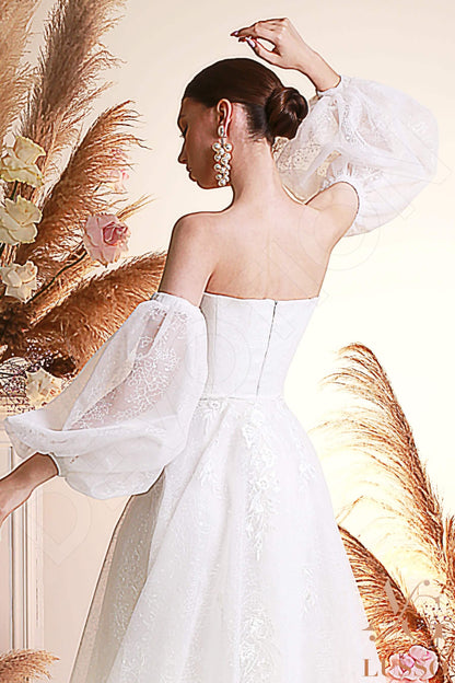 Videl Open back A-line Detachable sleeves Wedding Dress 3