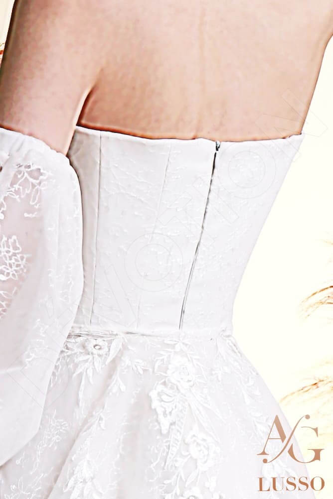 Videl Open back A-line Detachable sleeves Wedding Dress 5