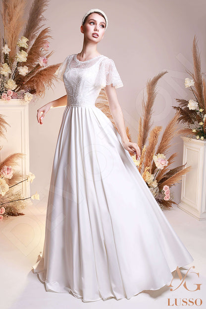 Vidalia Open back A-line Sleeveless Wedding Dress Front