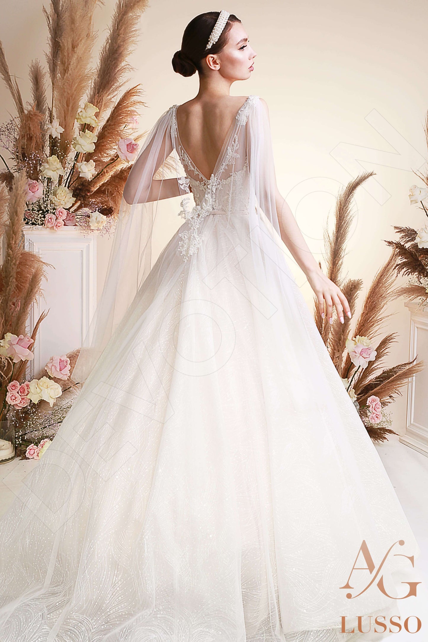 Ziada Open back A-line Sleeveless Wedding Dress Back