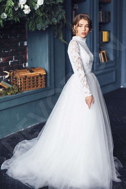 Callie Full back A-line Long sleeve Wedding Dress Back