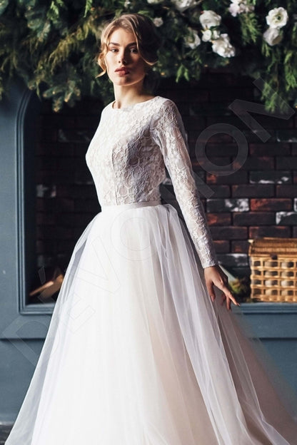 Pilar Open back A-line Long sleeve Wedding Dress 6