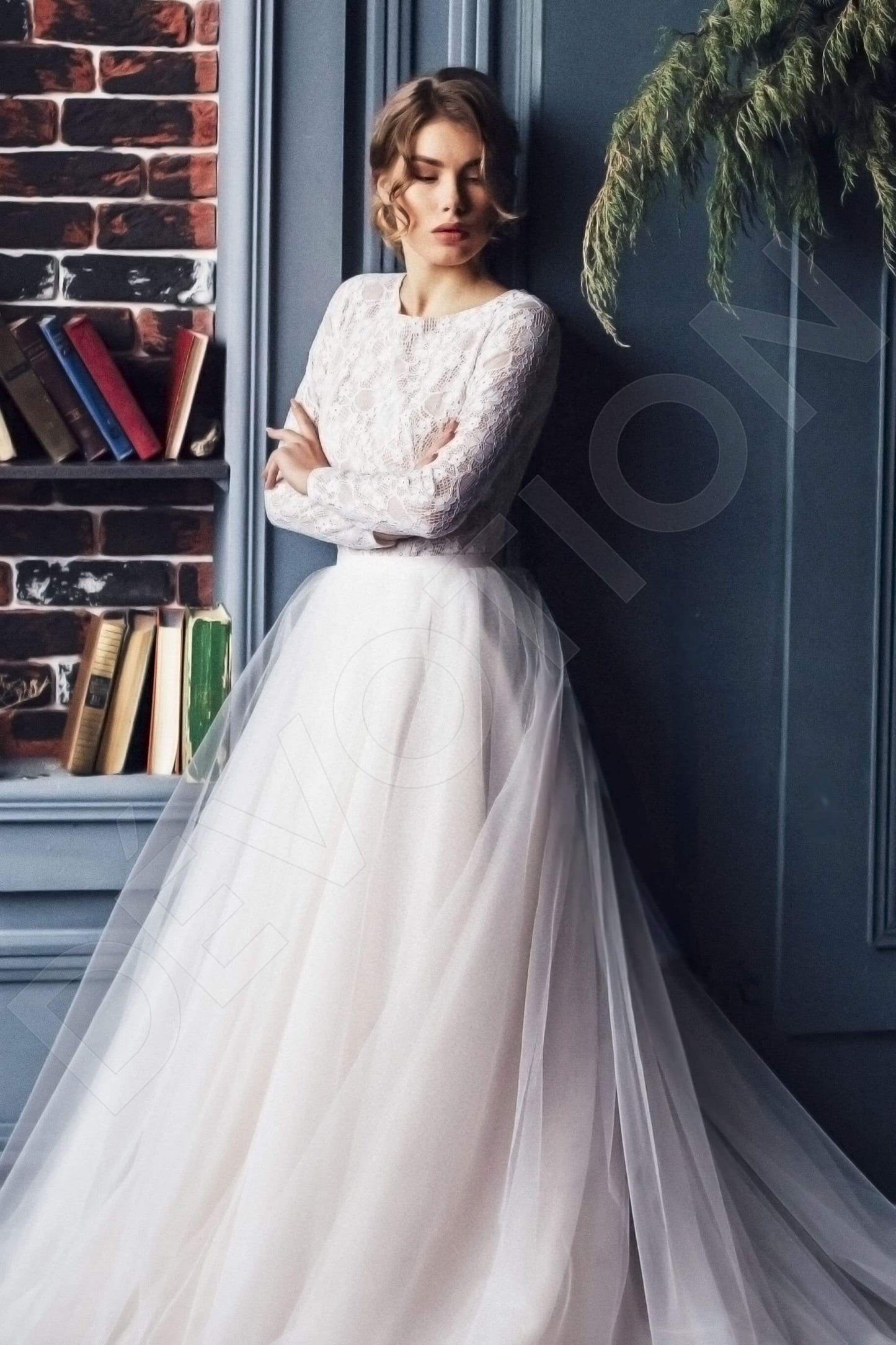 Pilar Open back A-line Long sleeve Wedding Dress 7