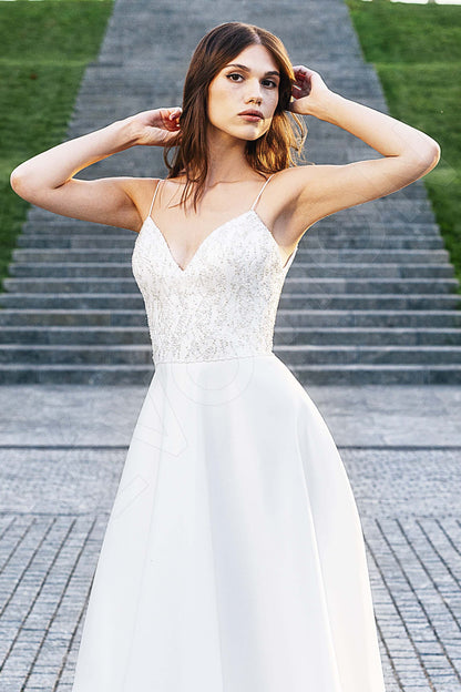 Ardeth Open back A-line Straps Wedding Dress 2