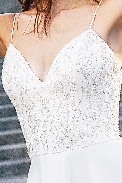 Ardeth Open back A-line Straps Wedding Dress 4