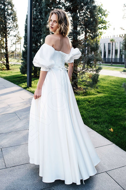 Jana Open back A-line Detachable sleeves Wedding Dress Back