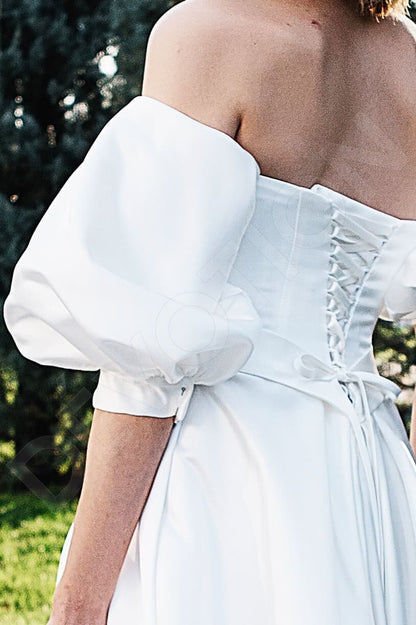 Jana Open back A-line Detachable sleeves Wedding Dress 7