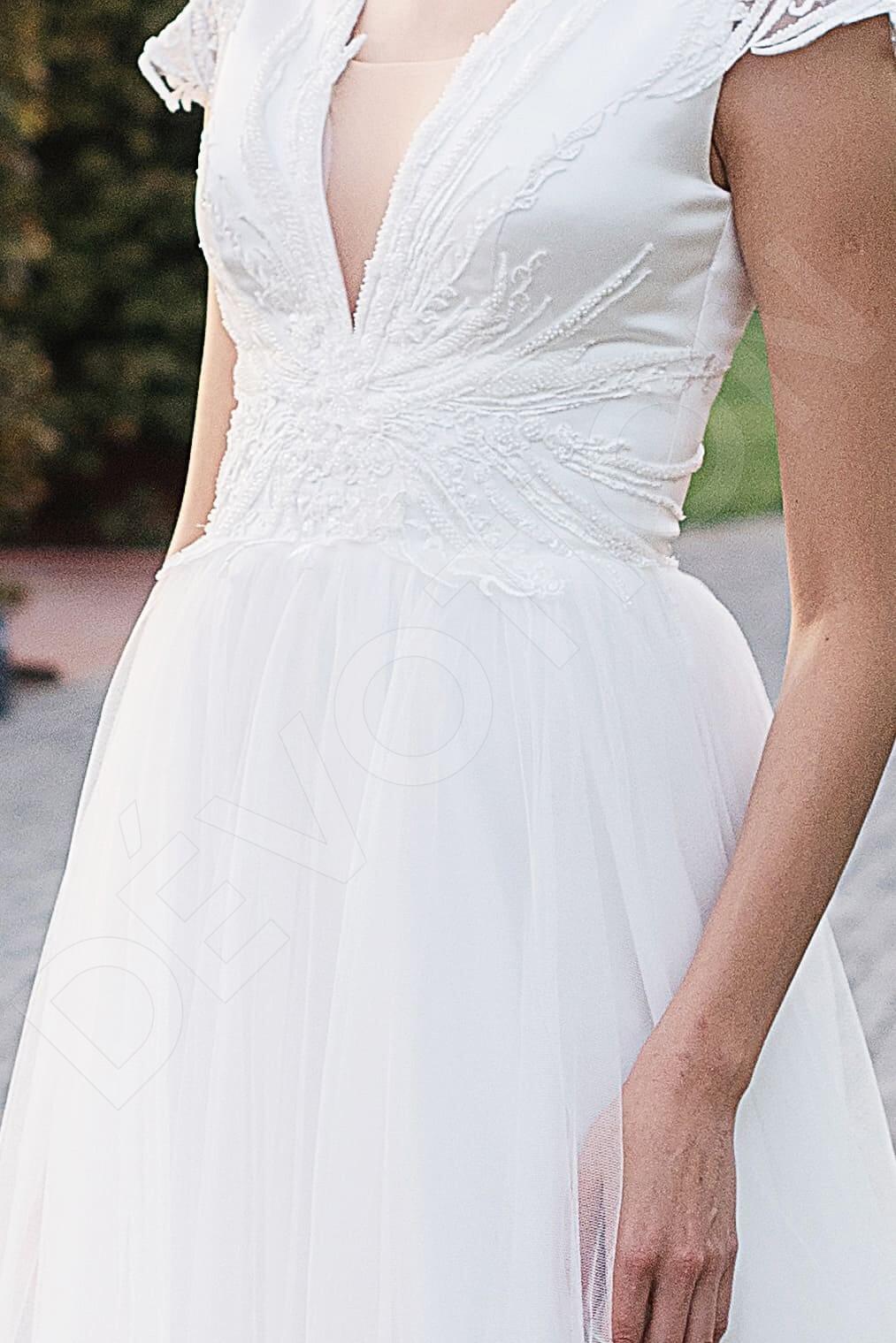 Rae Full back A-line Short/ Cap sleeve Wedding Dress 7