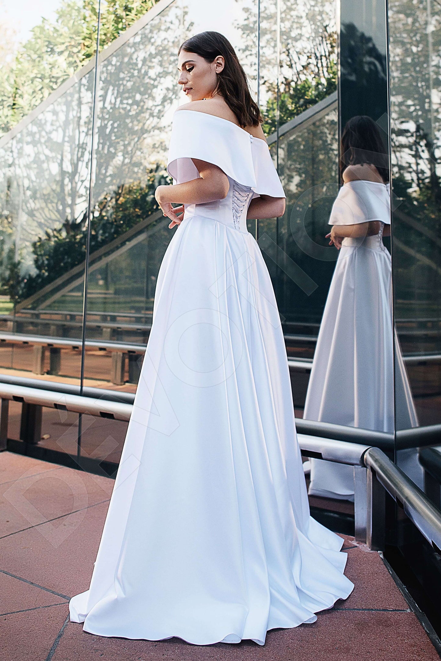 Rina Open back A-line Sleeveless Wedding Dress Back