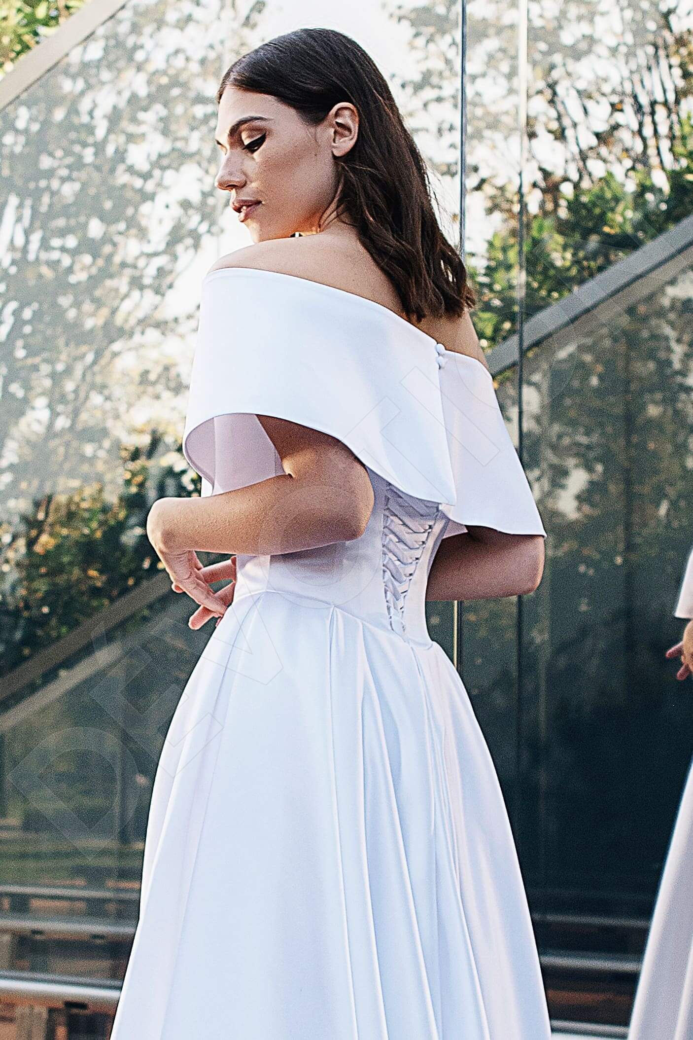 Rina A-line Off-shoulder/Drop shoulders Ivory Wedding dress