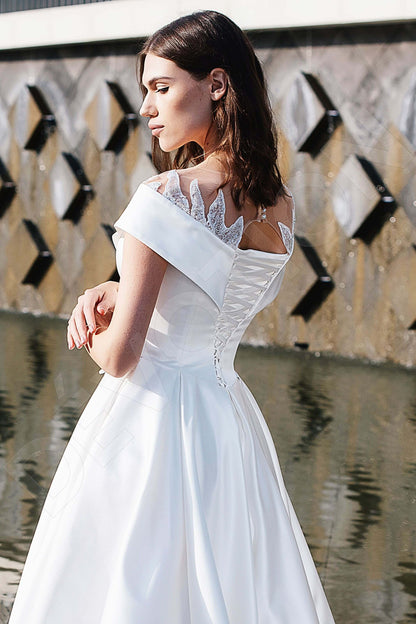 Shira Full back A-line Short/ Cap sleeve Wedding Dress 3