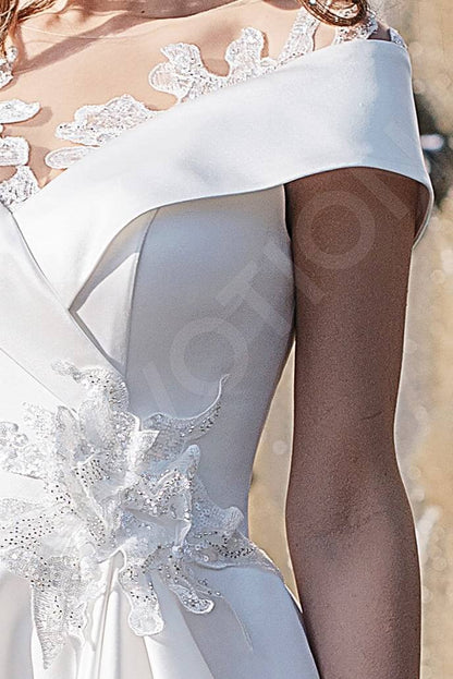 Shira Full back A-line Short/ Cap sleeve Wedding Dress 7