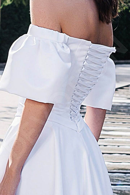 Yasmin Open back A-line Half sleeve Wedding Dress 4