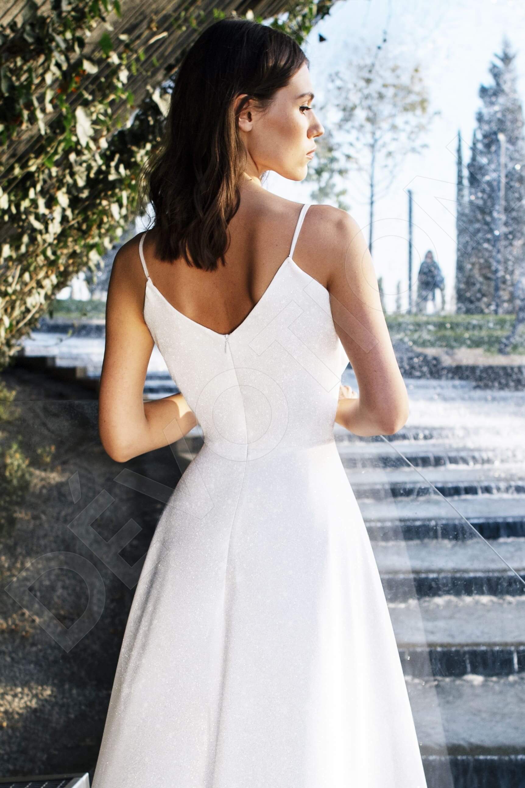 Beulah A-line V-neck Milk Wedding dress