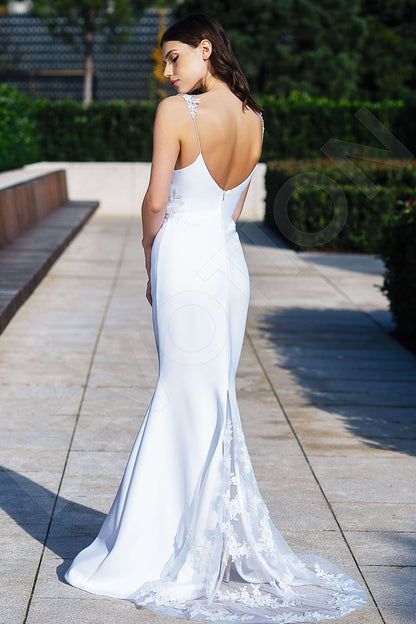 Dina Open back Sheath/Column Sleeveless Wedding Dress Front