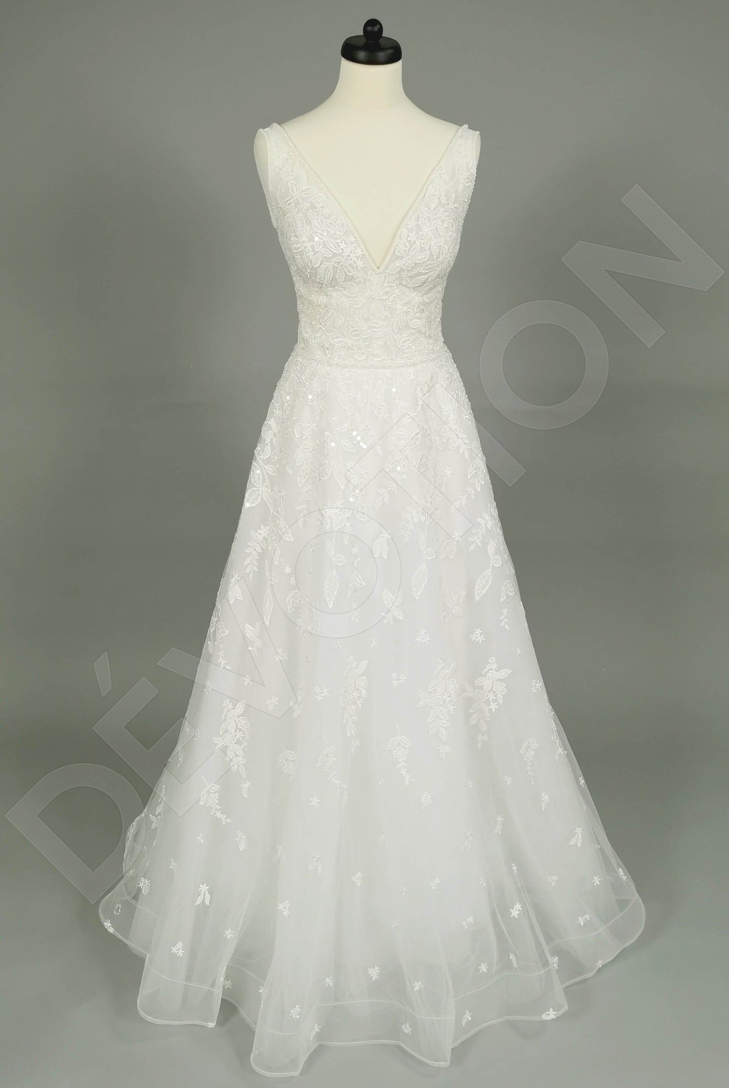 Cape Open back A-line Sleeveless Wedding Dress 8