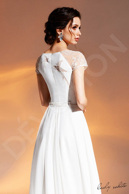 Benu Full back A-line Short/ Cap sleeve Wedding Dress 3