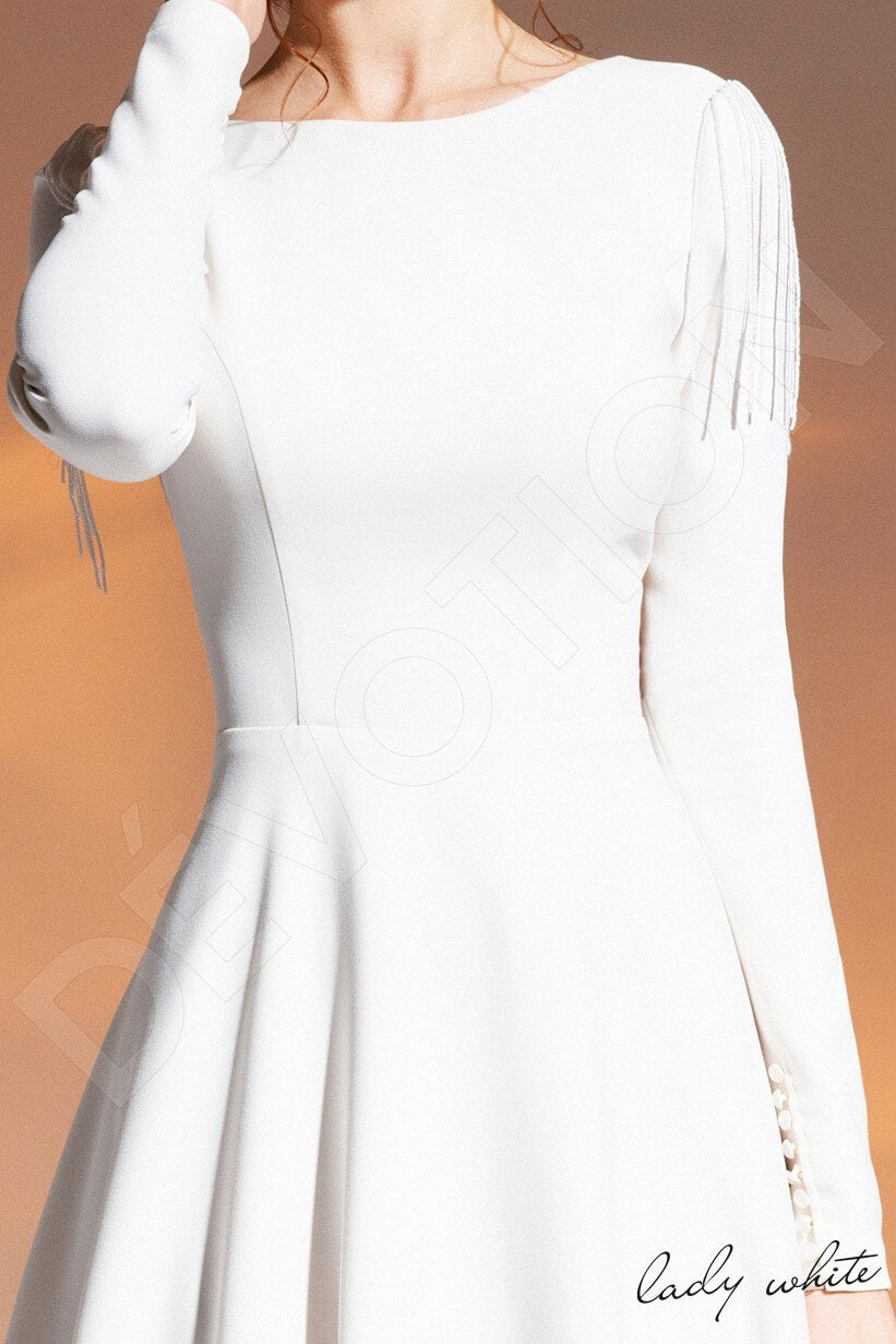 Sanura Open back A-line Long sleeve Wedding Dress 4