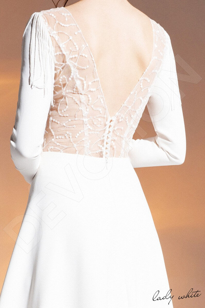 Sanura Open back A-line Long sleeve Wedding Dress 5