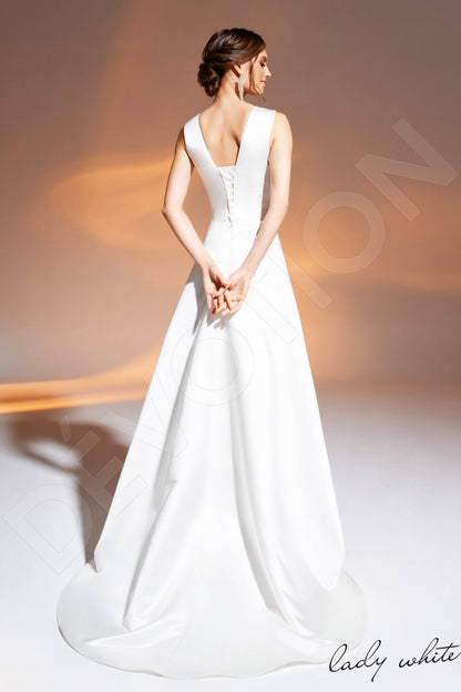 Aziza Open back A-line Sleeveless Wedding Dress Back