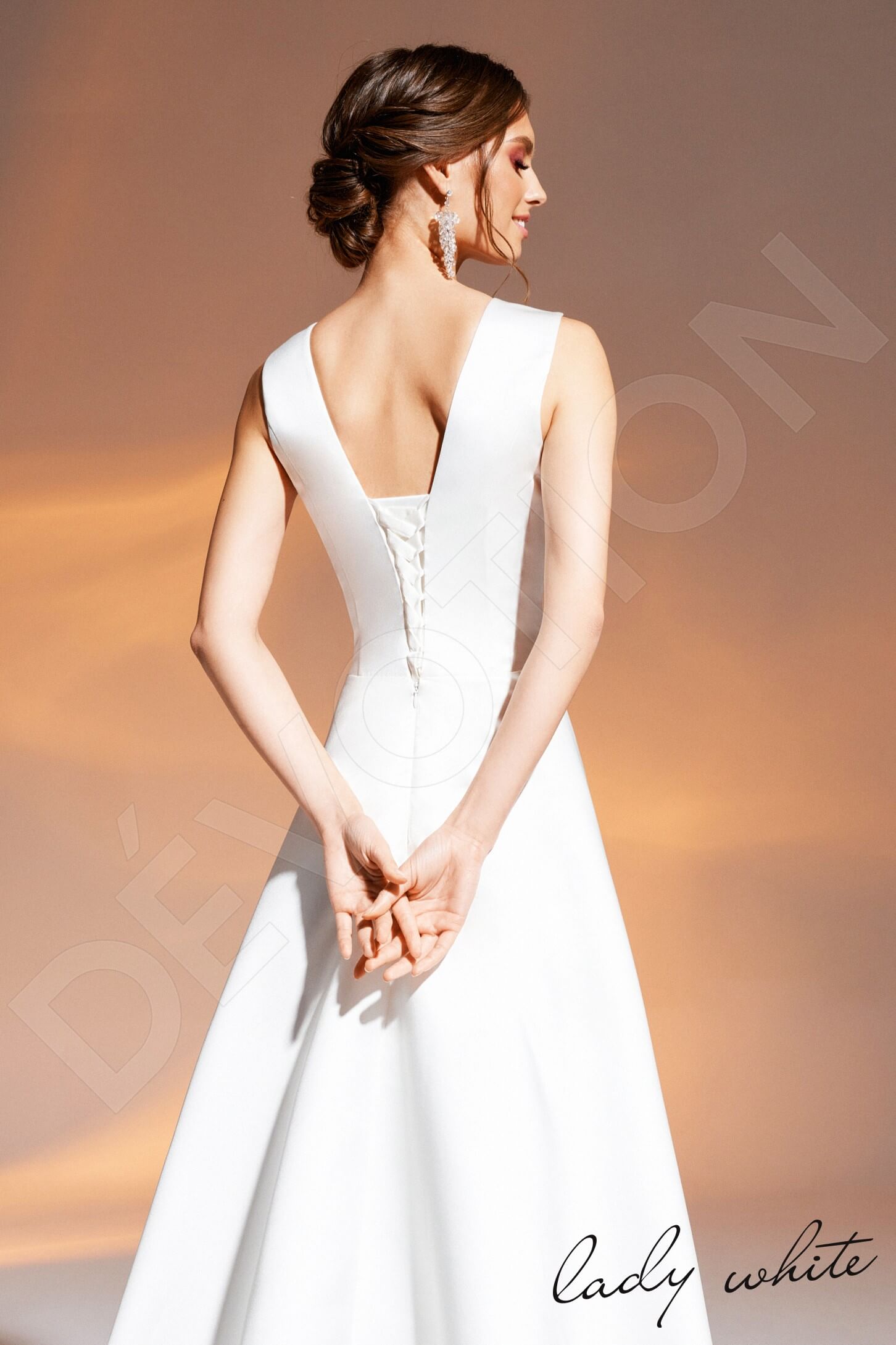 Aziza A-line Illusion Ivory Wedding dress