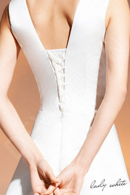 Aziza Open back A-line Sleeveless Wedding Dress 5