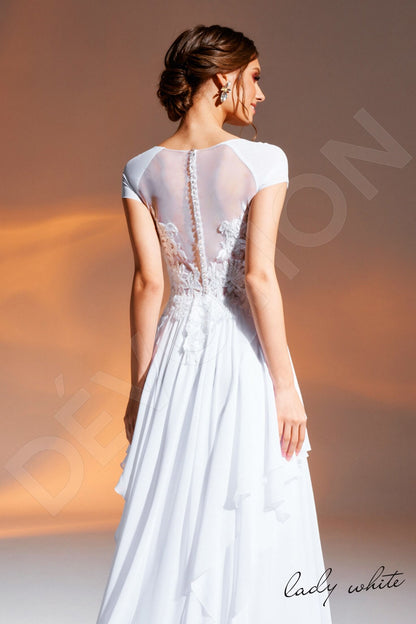 Bahini Full back A-line Short/ Cap sleeve Wedding Dress 3
