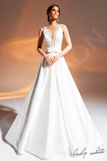 Femi Open back A-line Straps Wedding Dress Front