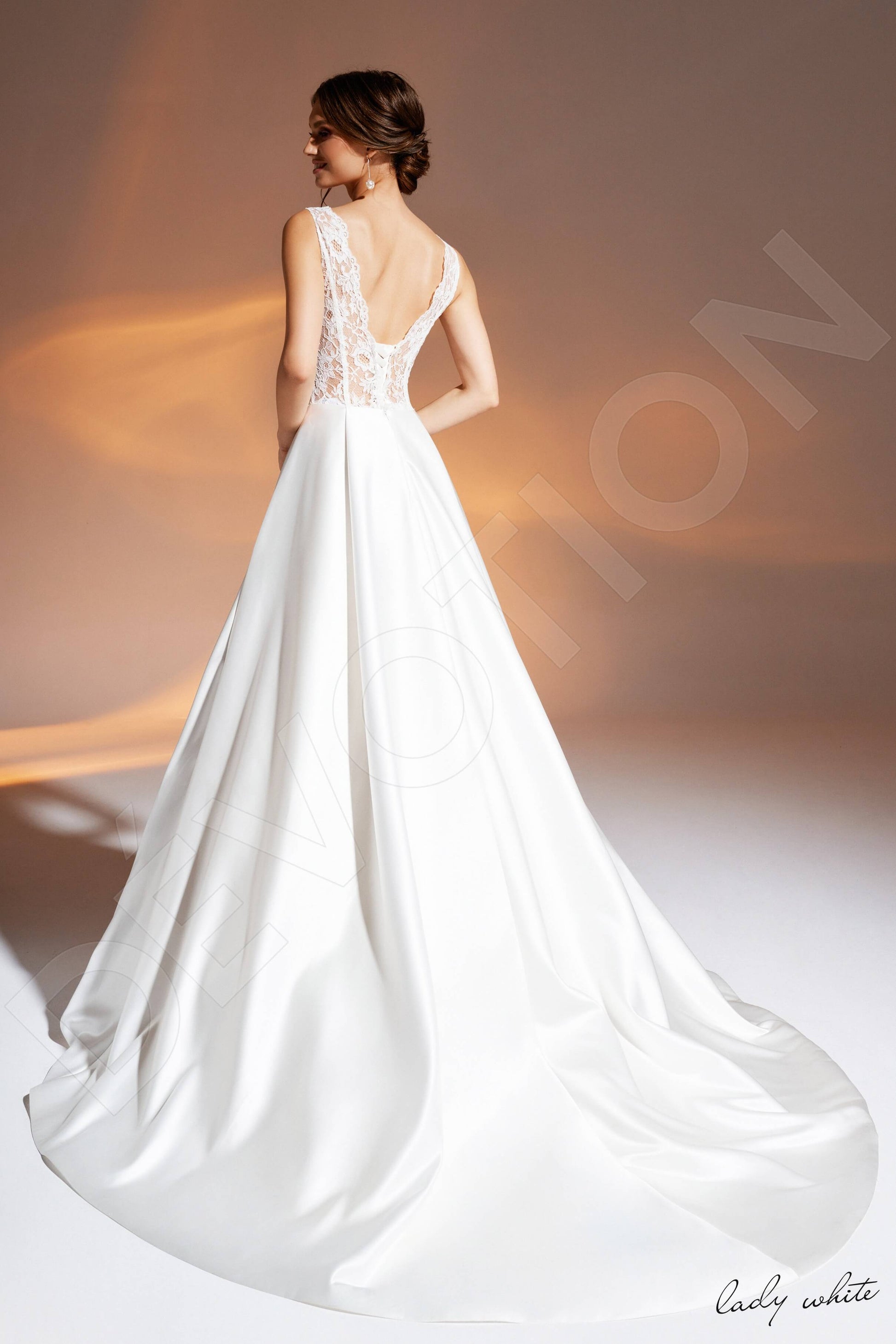 Femi A-line Illusion Ivory Wedding dress