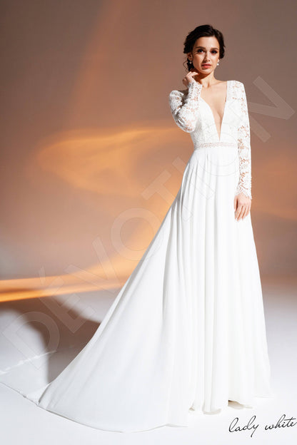 Nashwa Open back A-line Long sleeve Wedding Dress 7