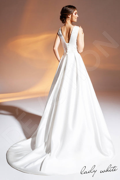 Masika Open back A-line Sleeveless Wedding Dress Back