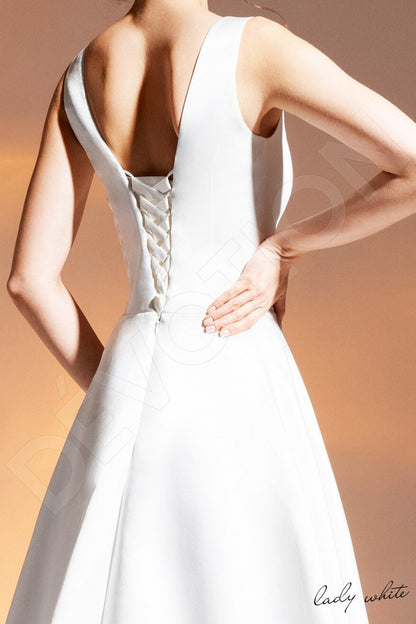 Rabiah Open back A-line Sleeveless Wedding Dress 5