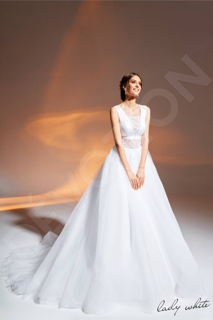 Sabah Open back A-line Sleeveless Wedding Dress 7