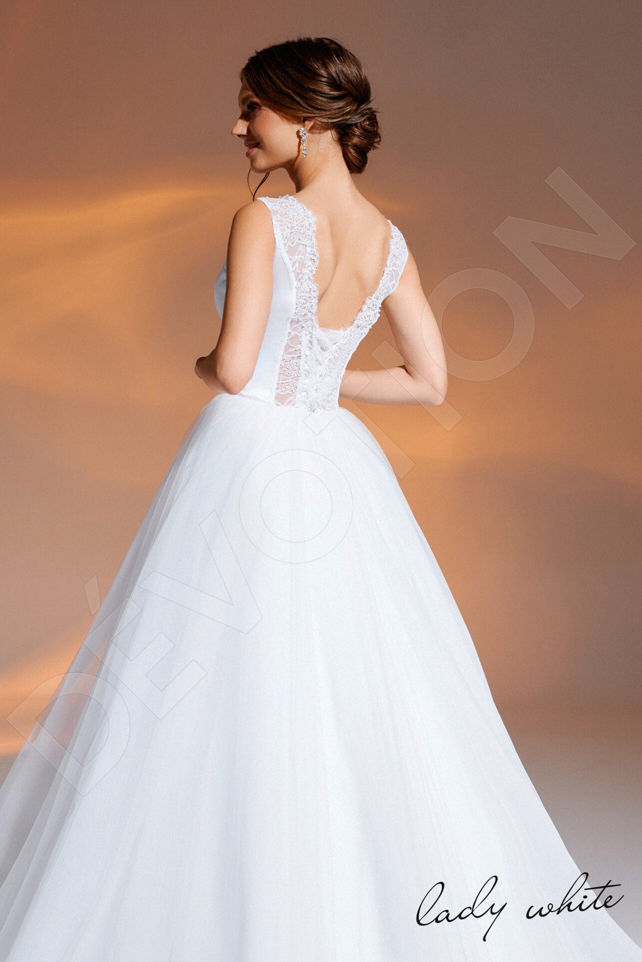 Sabah Open back A-line Sleeveless Wedding Dress 3