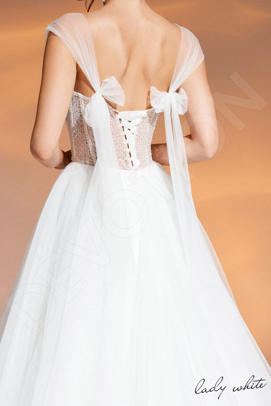 Alika Open back A-line Sleeveless Wedding Dress 5