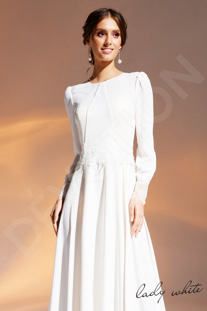 Dalila Full back A-line Long sleeve Wedding Dress 2