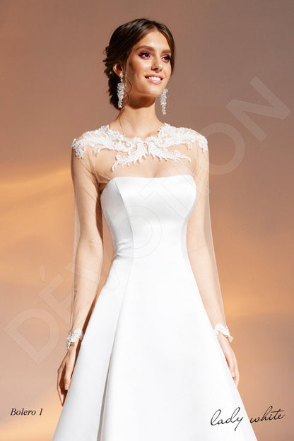 Halima Full back A-line Long sleeve Wedding Dress 2