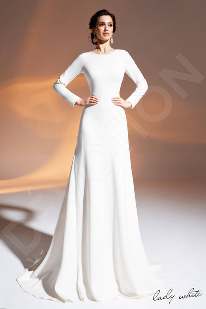 Tabia Open back A-line Long sleeve Wedding Dress Front